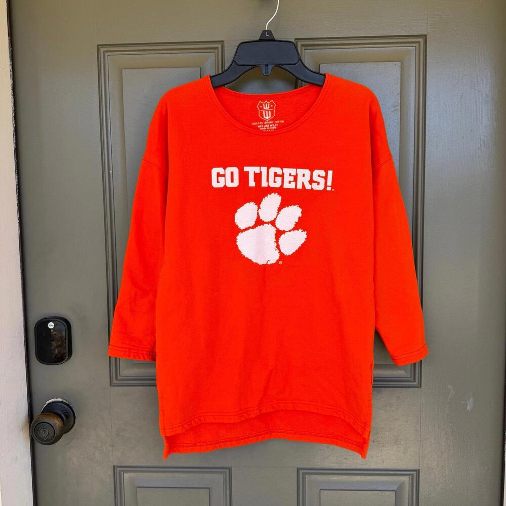 Wes & Willy Clemson Tigers Long Sleeve Tunic Shirt Size‎ 10 Medium